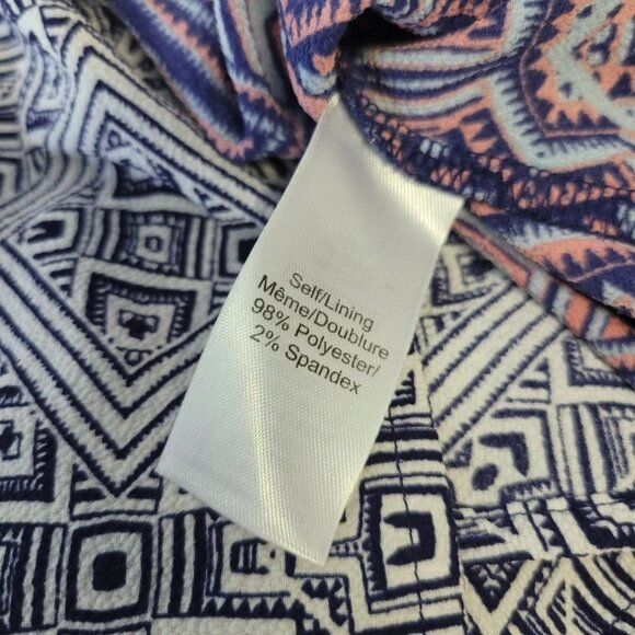 Maurices Geometric Tank Top Spaghetti Cross Strap Pink Blue Long Womens Large - Picture 7 of 9